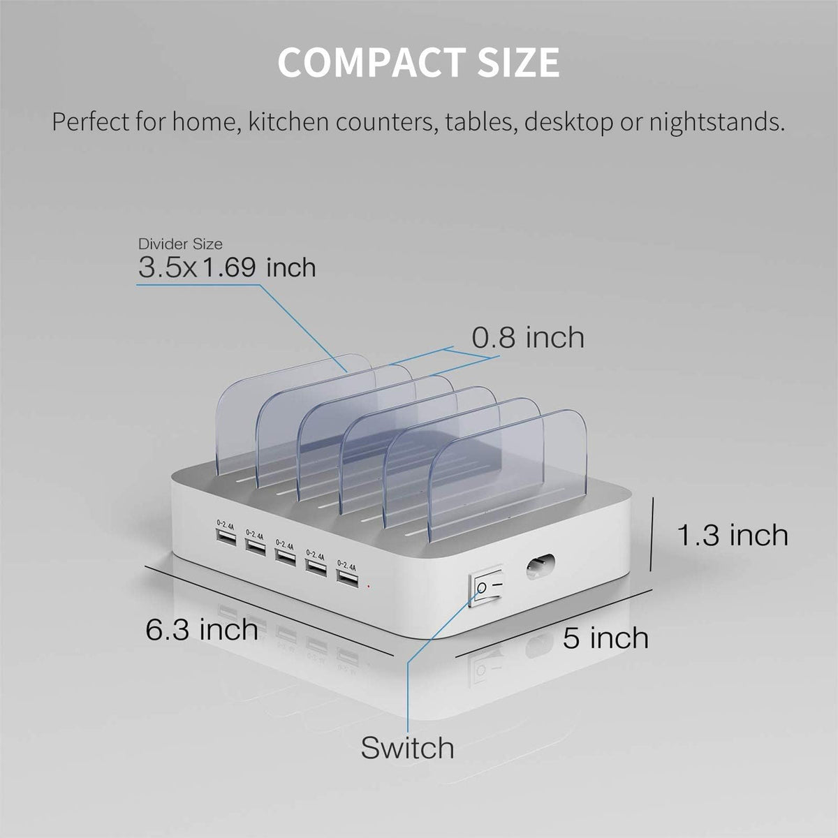 MSTJRY Charging Station for Multiple Devices 5 Port Multi - MSTJRY Official Imagery - 7