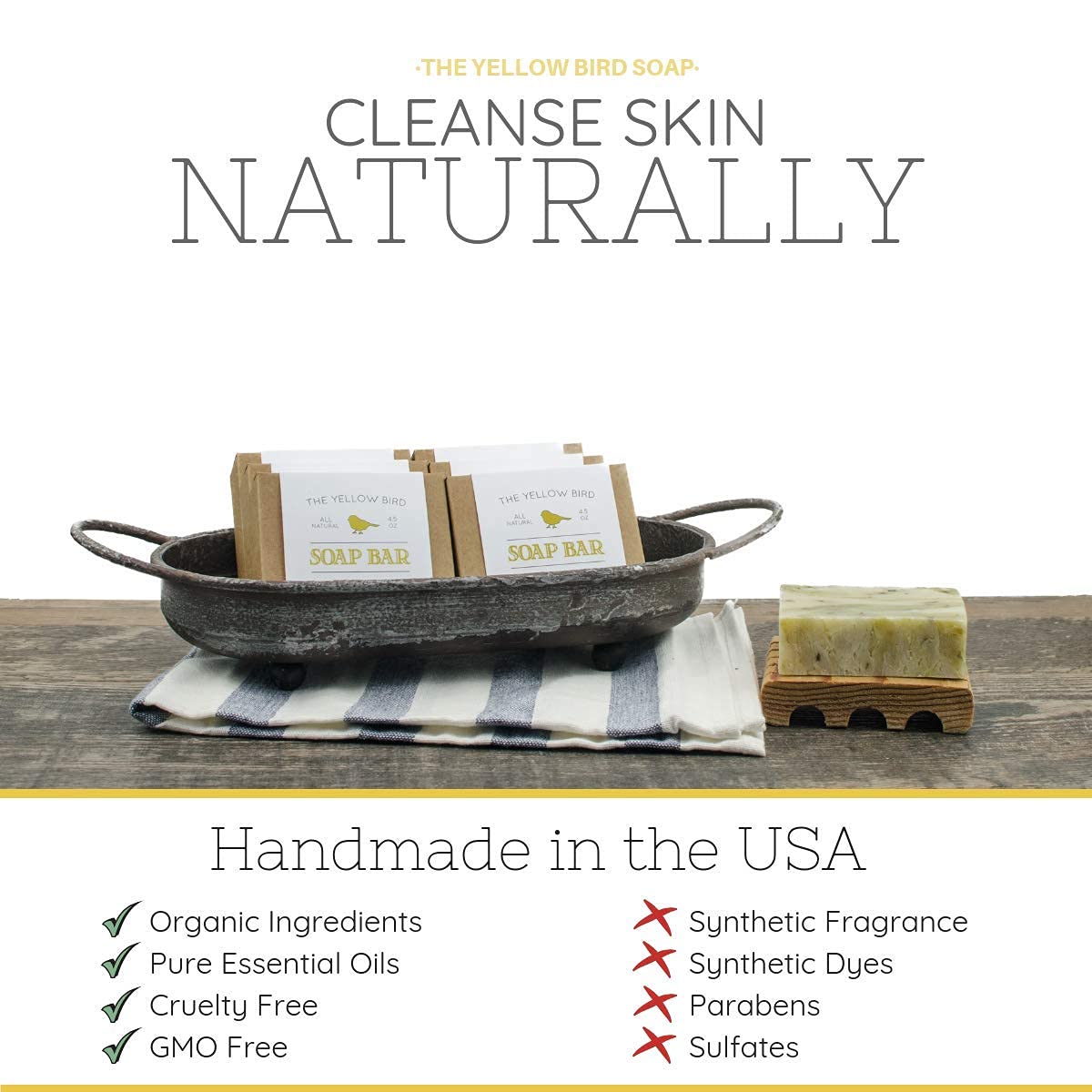 The Yellow Bird Dead Sea Mud Soap Bar - With Exfoliating Pumice Scrub & Detoxi - The Yellow Bird Official Product View 7