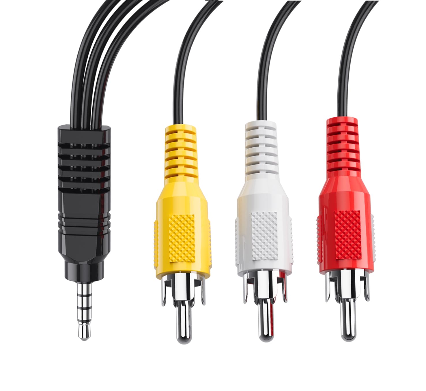 BERLAT 3.5mm to RCA AV Cable 5ft Gold for TV MP3 Speaker by BERLAT - Angle View 2