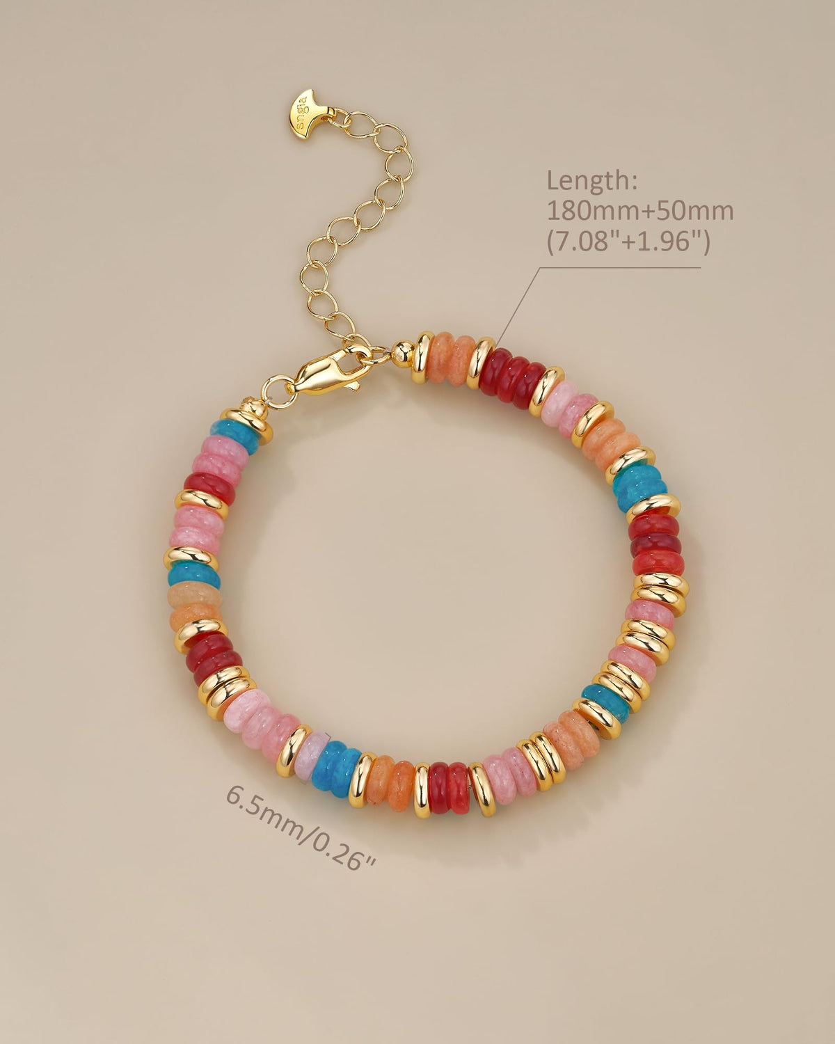 SNGIA Colorful 18K Gold Plated Bracelets for Women Stack - SNGIA Official Imagery - 3