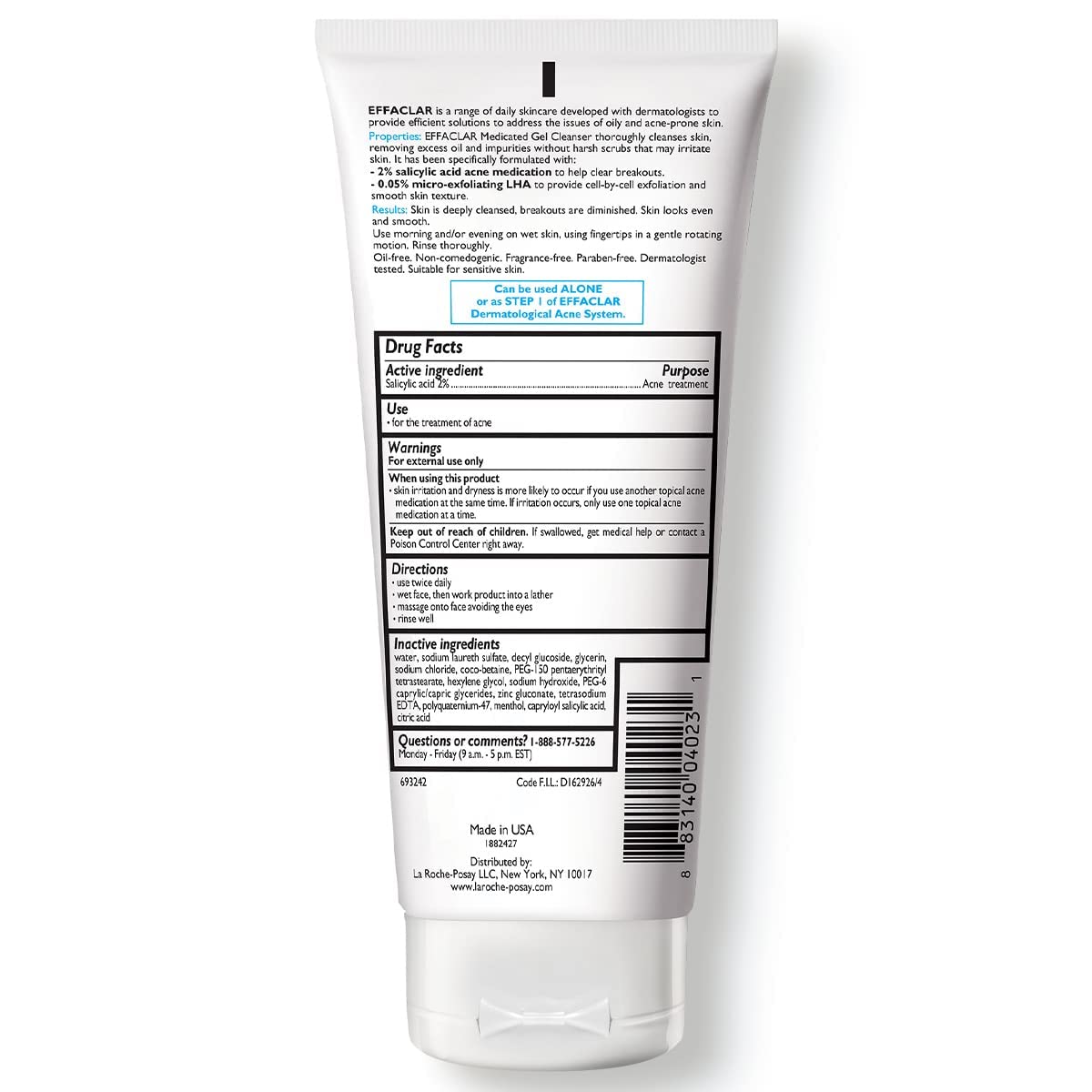 Elefair Tech La Roche - Posay Effaclar Medicated Acne Face Was - Elefair Tech Official Product View 3