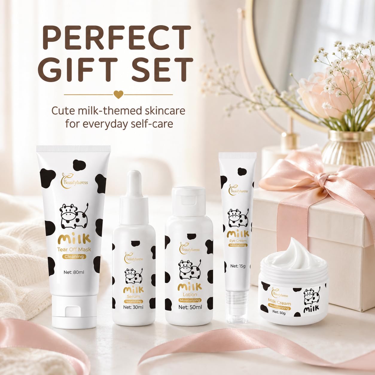 5 Piece Milk Face Skin care Kit for Teens - BEAUTYTURESS