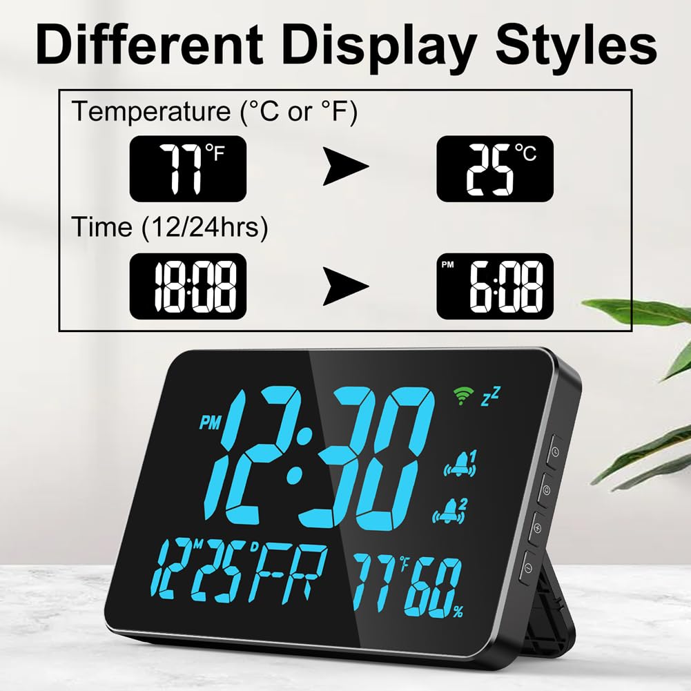 Walfront Tuya WiFi Digital Alarm Clock Calendar with LED - Walfront Official Imagery - 5