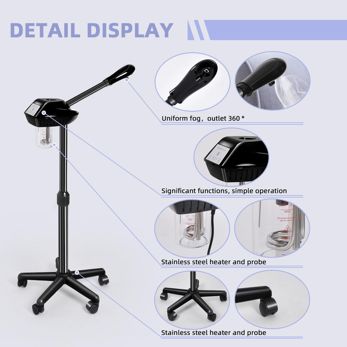 Retain Time Adjustable Height Facial Steame for Home Beauty - Retain Time Official Imagery - 8