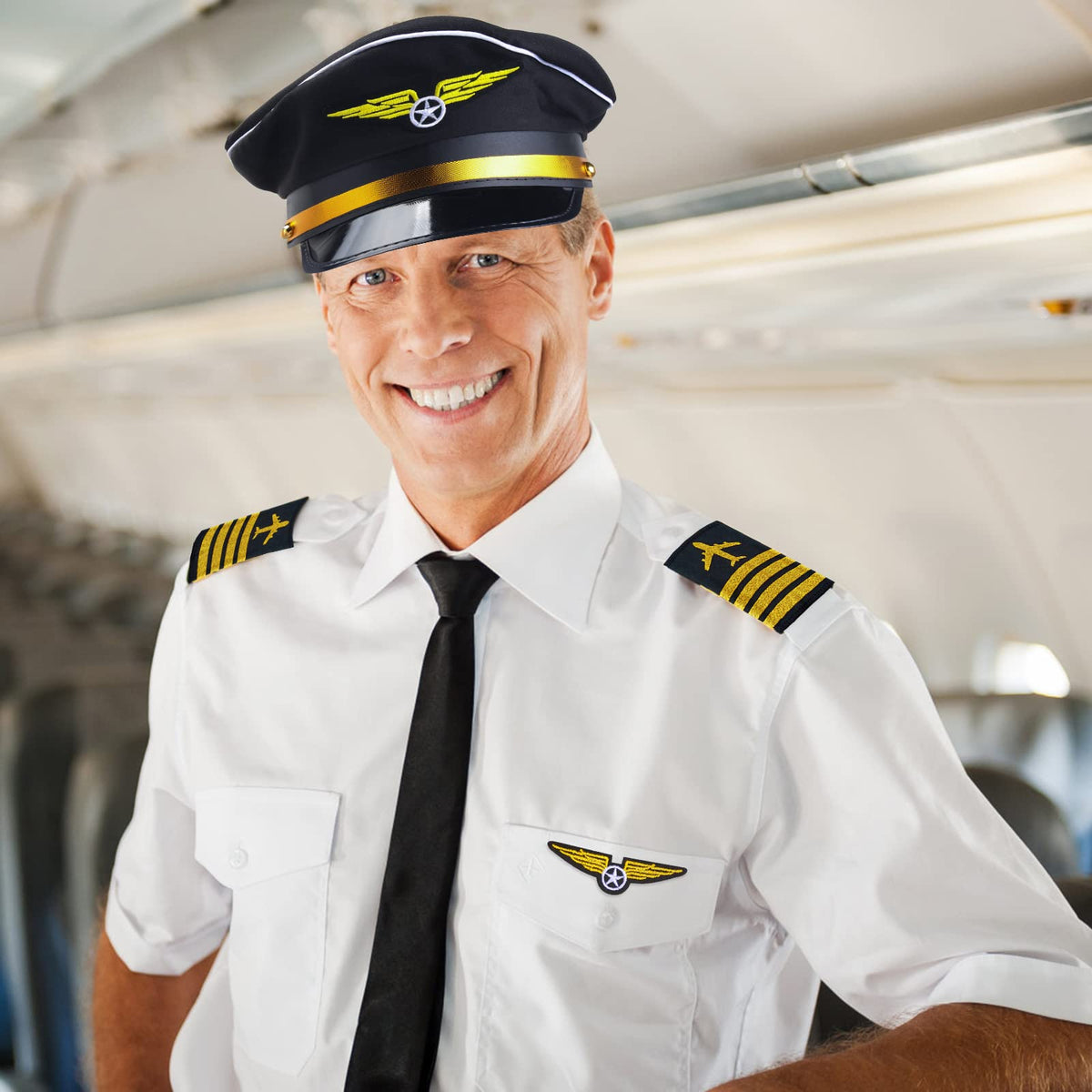 Yewong Airline Pilot Captain Hat Pilot Costume Accessory - Yewong Official Imagery - 3
