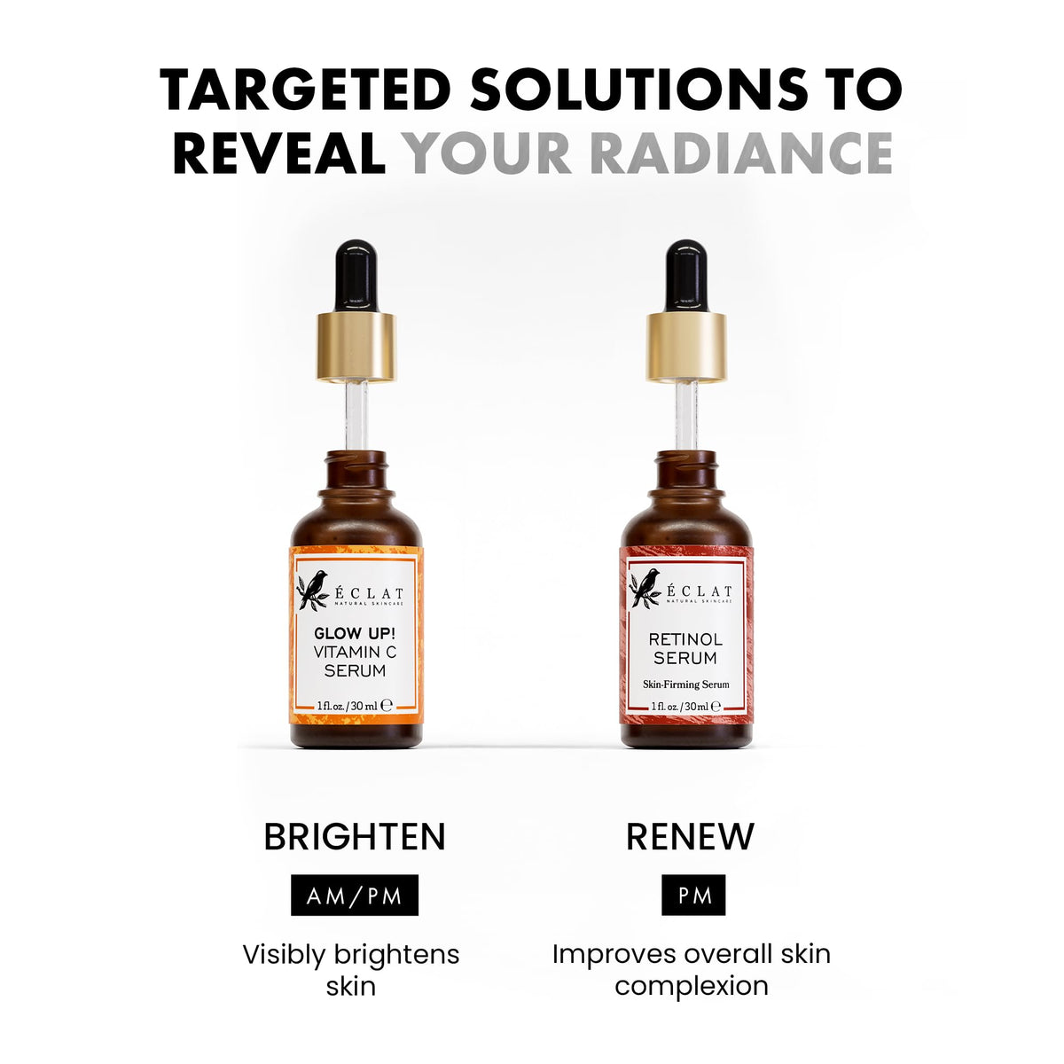 Eclat Skincare Face Serum Set Vitamin C Retinol Serum for - Eclat Skincare Official Imagery - 7