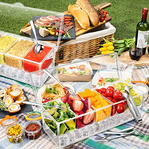 Condiment Tray with Stainless Steel Tableware, Chilled Condiment - Product Imagery