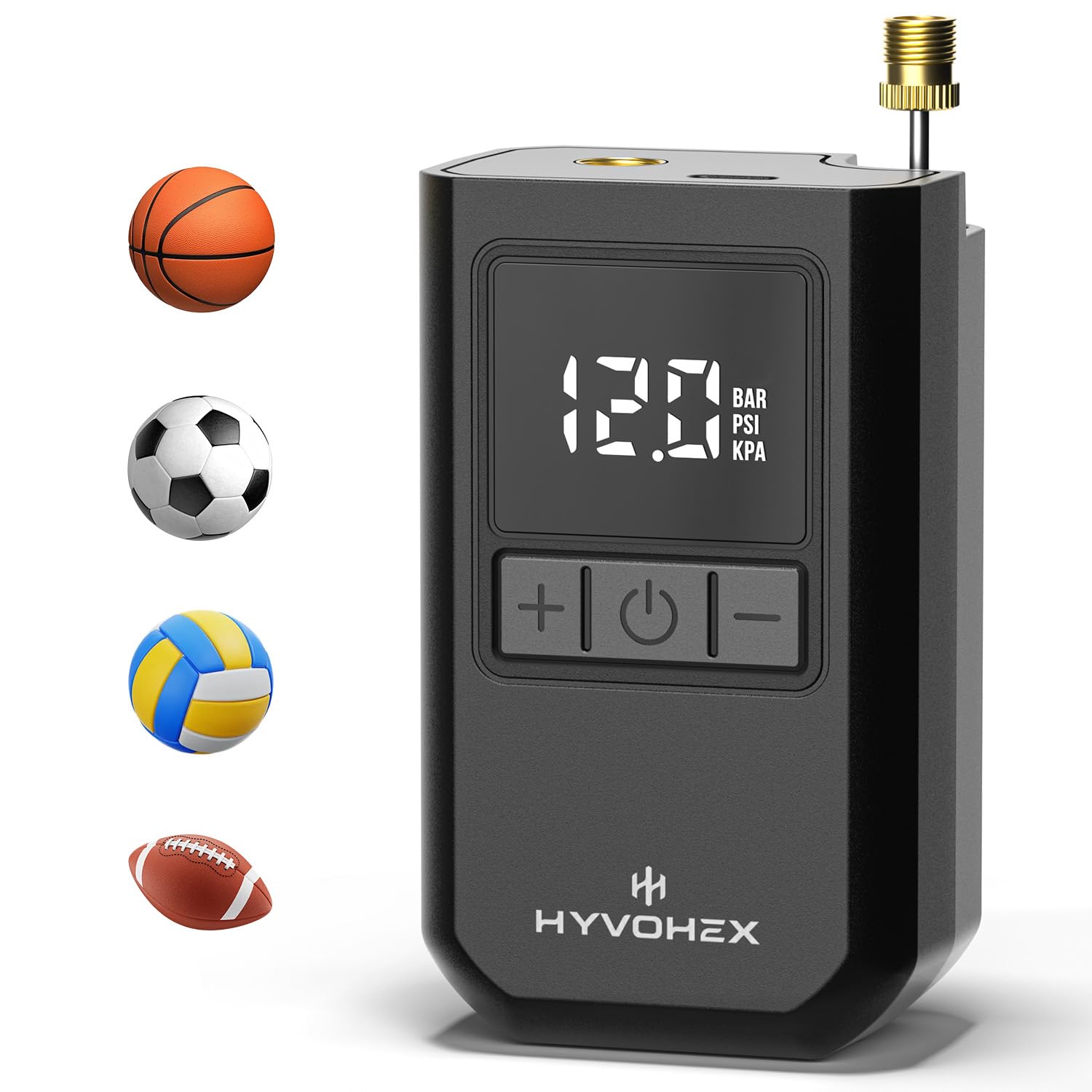 HYVOHEX Ball Pump for Sports Balls, Portable Electric Basketball Pump - View 9