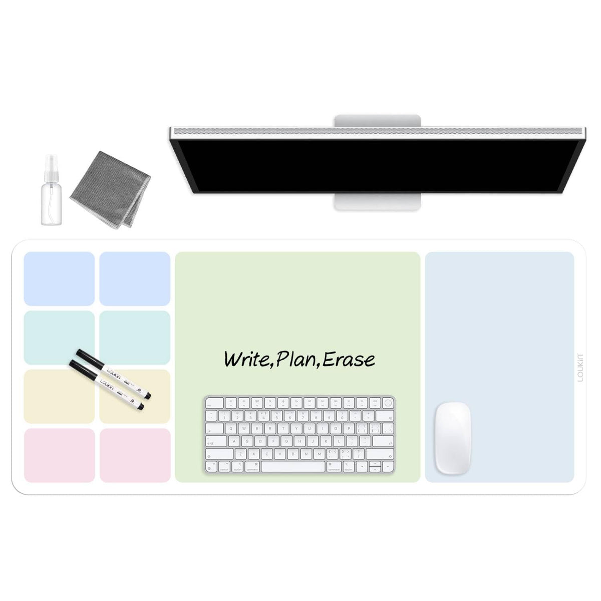 loukin Non Slip Dry Erase Desk Mat 32 x14 Writing Mouse Pad - loukin Official Imagery - 1