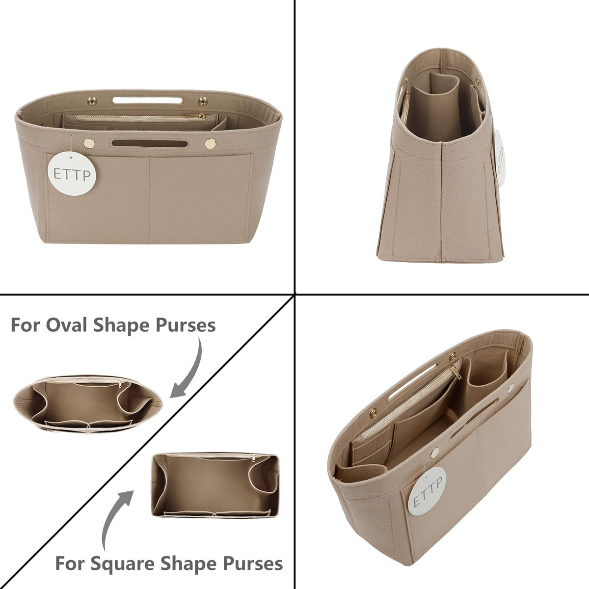 Purse Organizer Insert For Handbags Felt Tote Bag Organizer - ETTP Official Imagery - 5