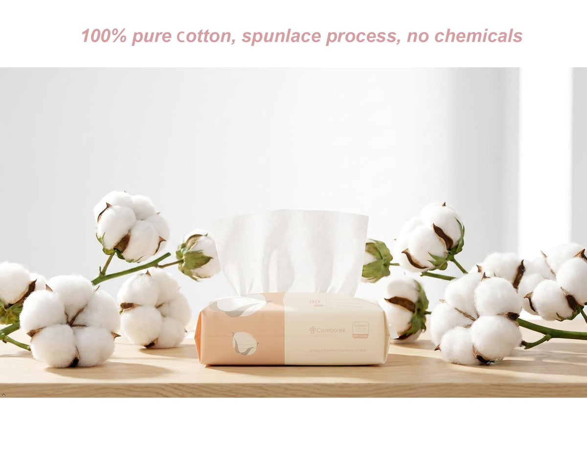 Careboree Extra Thick Dry Wipes 100 Pure Cotton 400 Count - careboree Official Imagery - 3
