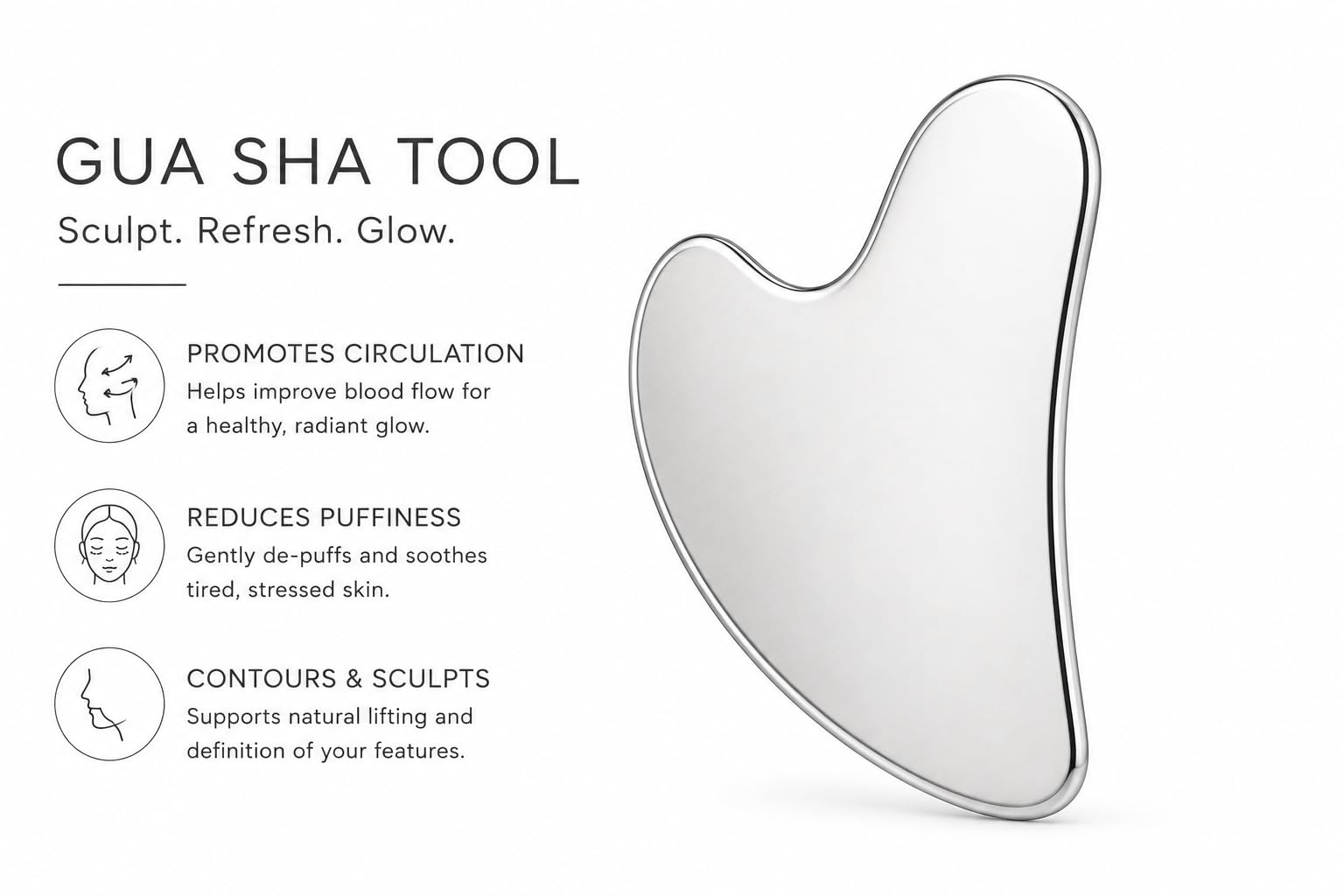 Stainless Steel Gua Sha &amp; Silicone Face Mask Brush Set, - SEZER