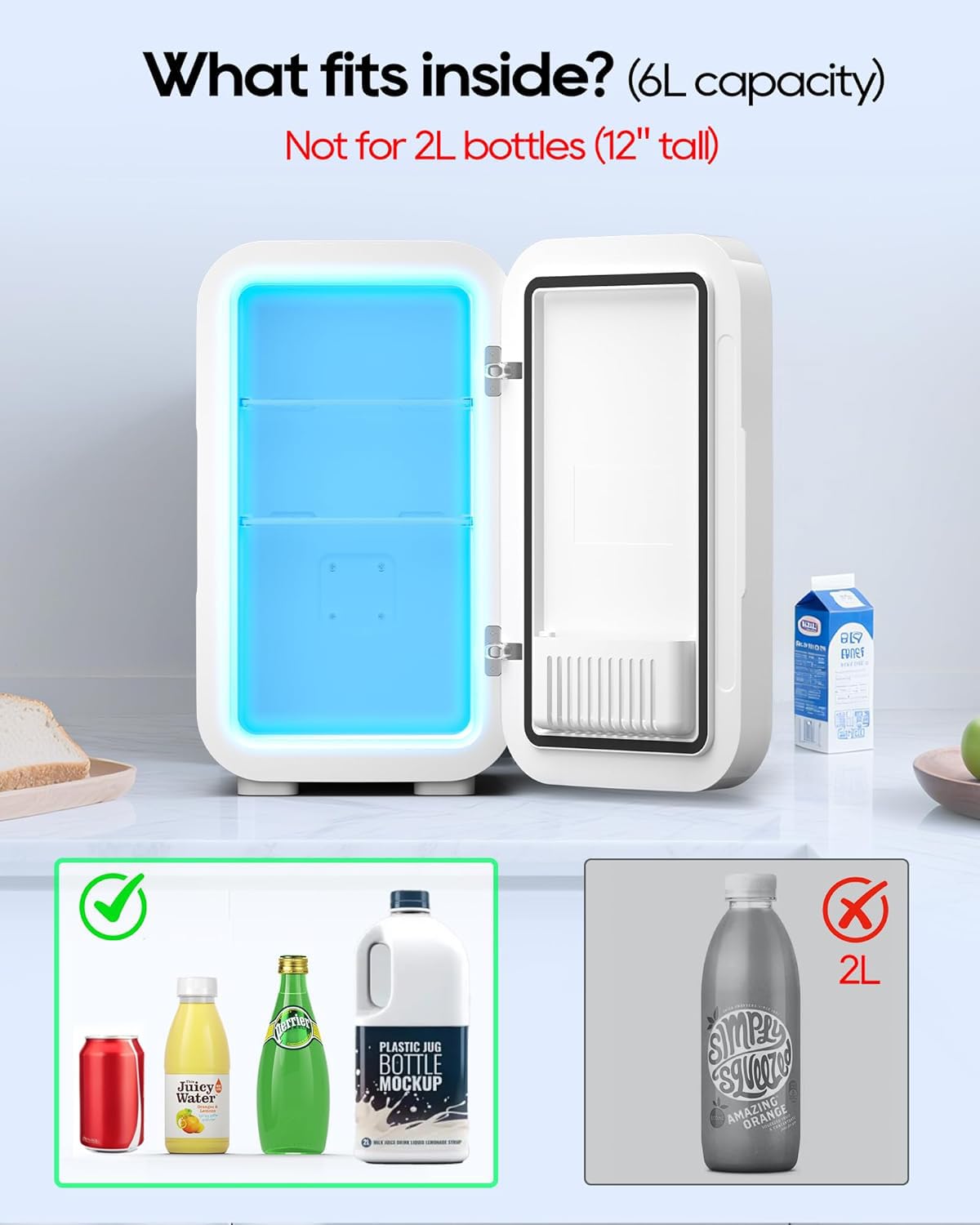 Mini Fridge 6 Liter 8 Can Small Fridge for Bedroom Car - BEICHEN Official Imagery - 6