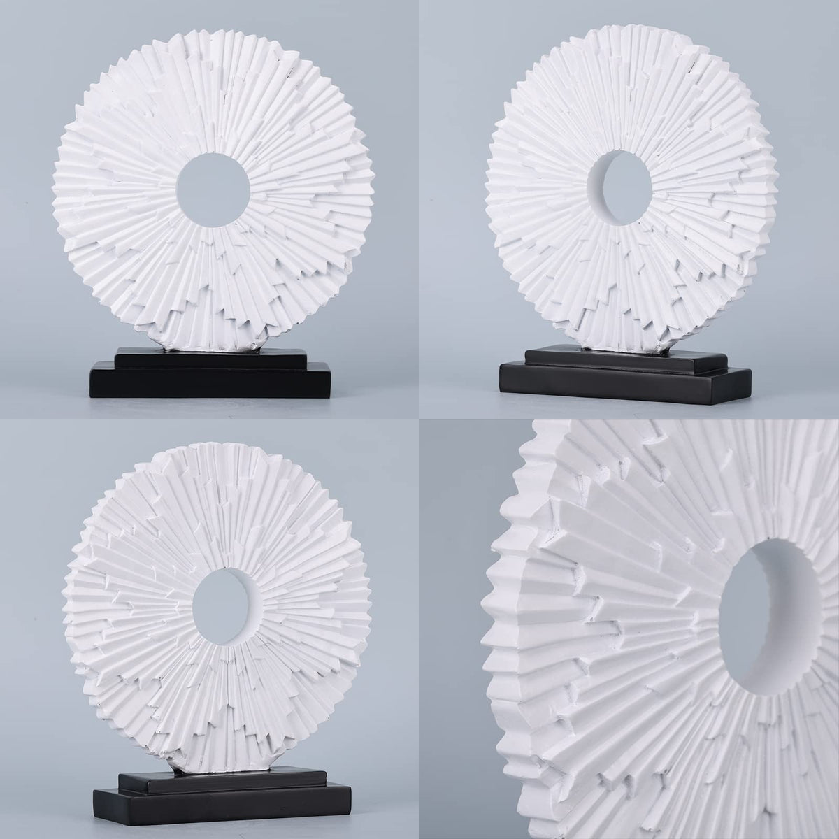 White Home Decor Sculpture Unique Round line Statue Modern - DOVDOV Official Imagery - 7