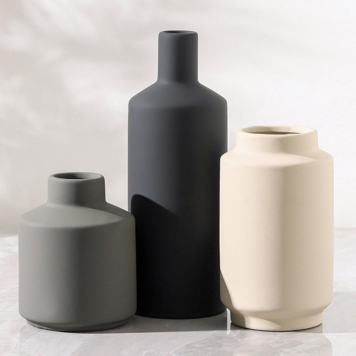 Ceramic Vase Set of 3 Modern Decorative Vases for Home Decor - Mitt&Ditt Official Imagery - 1