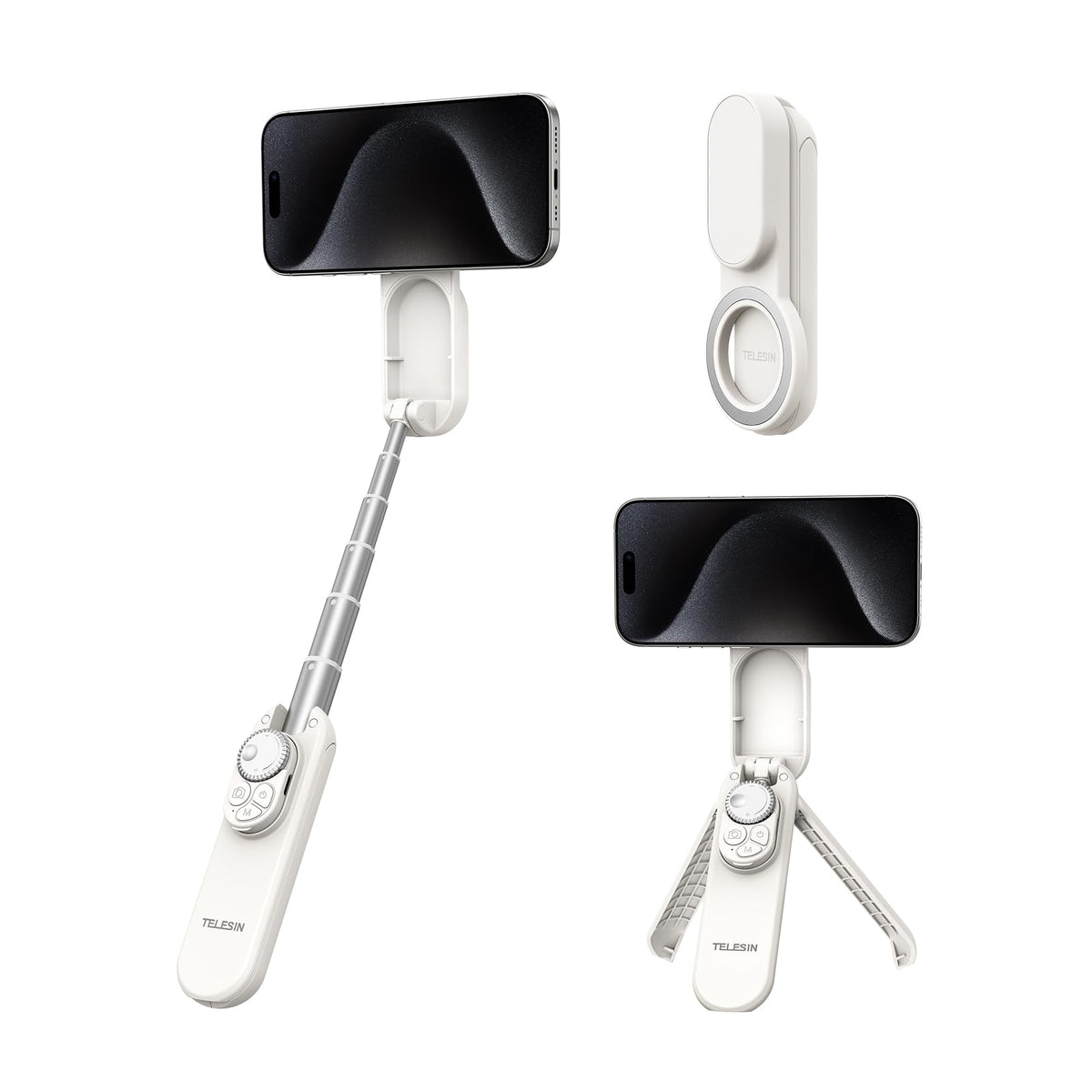TELESIN Magnetic Mini Selfie Stick Phone Tripod for iPhone - TELESIN Official Imagery - 1