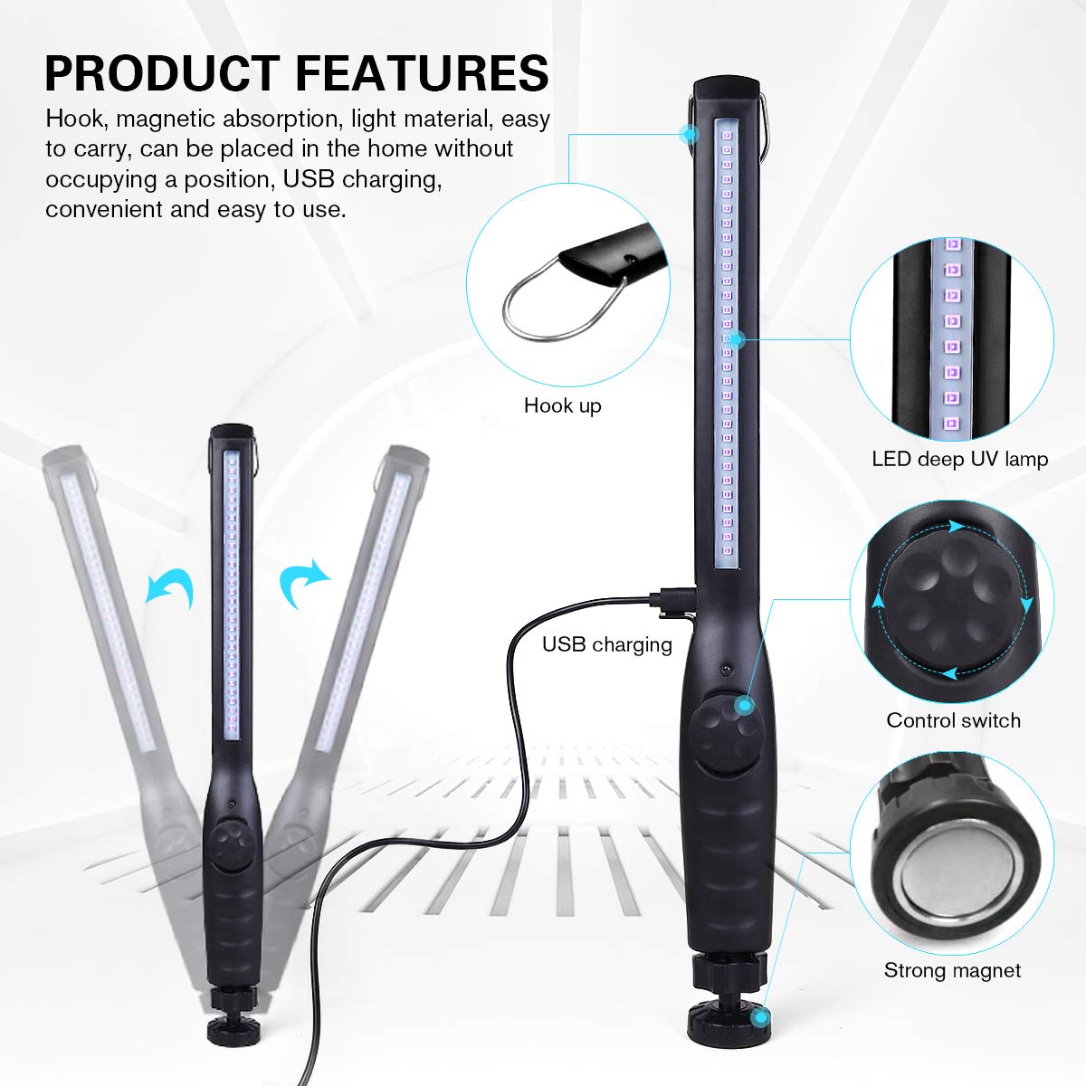 UV Light Sanitizer Portable UV Light Disinfection Lamp USB - HIUPN Official Imagery - 5
