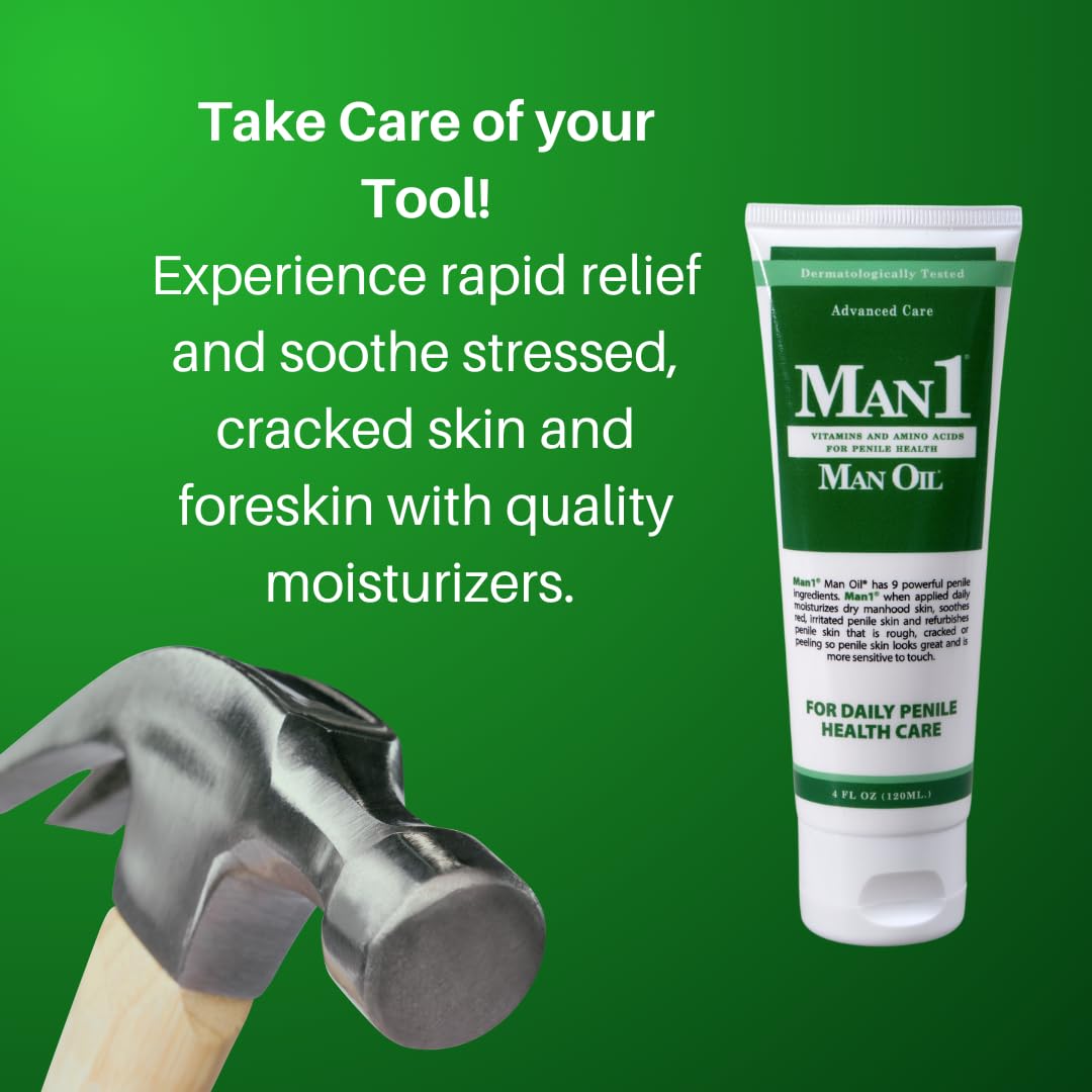 Man1 Man Oil Penile Health Cream - Advanced Care, treat dry, red, cracked, discolored, irritated or peeling male skin – 
