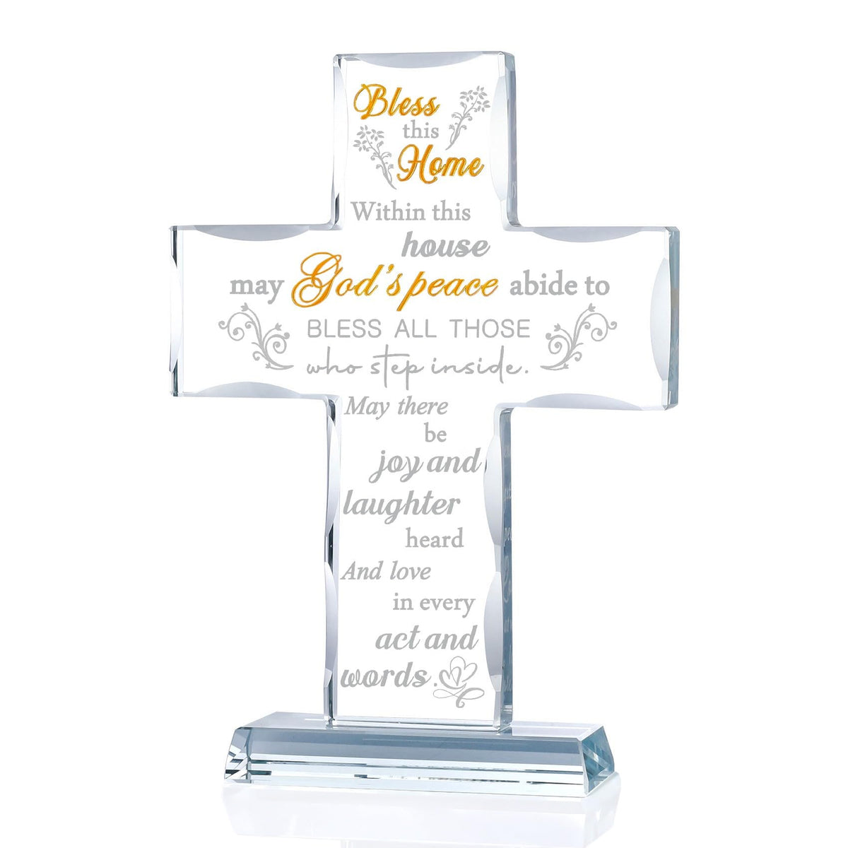House Warming Gifts New Home Glass Cross Religious - Ornalrist Official Imagery - 1