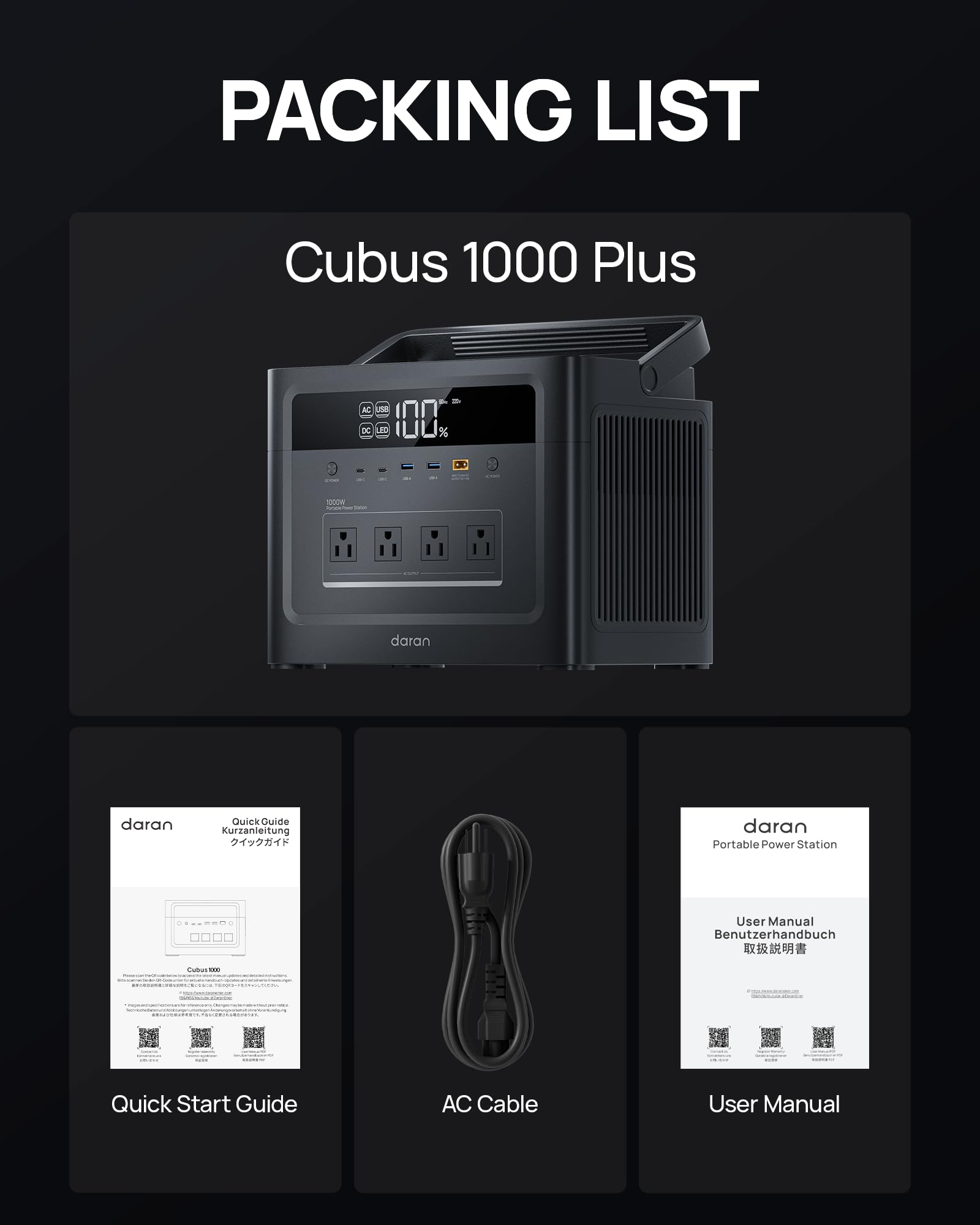 DaranEner Portable Power Station 2000W Surge, Solar Generator 100 - DaranEner Official Product View 9