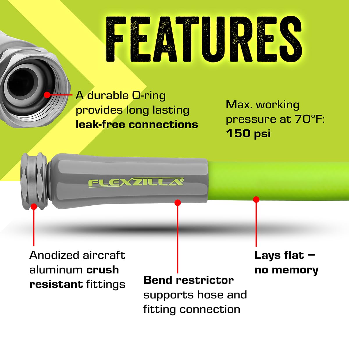 Flexzilla Garden Hose 5/8 in. x 100 ft., Lightweight All-Weather - Flexzilla Official Product View 5