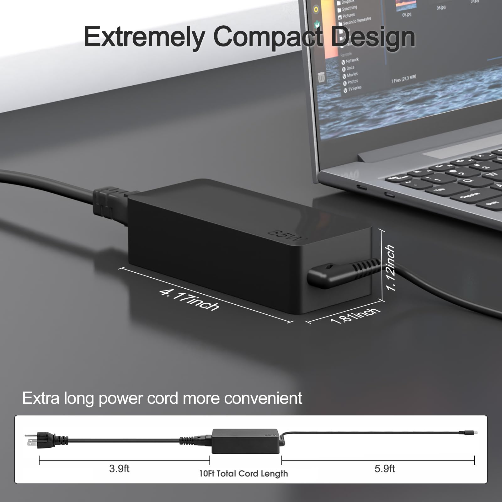 Dzytnsy 65W USB C Laptop Charger for Lenovo ThinkPad Yoga IdeaPad