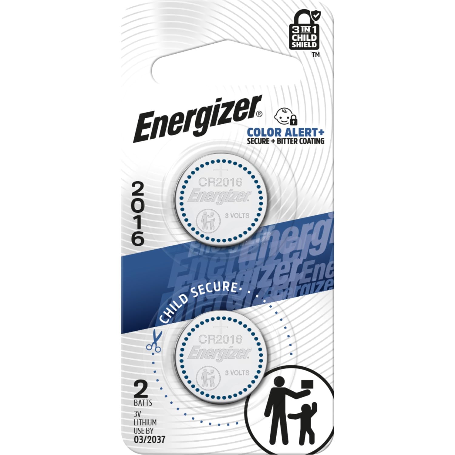 Energizer 2016 Batteries  , 3V Lithium Coin Batteries With 3-in-1 by Energizer - Angle View 3