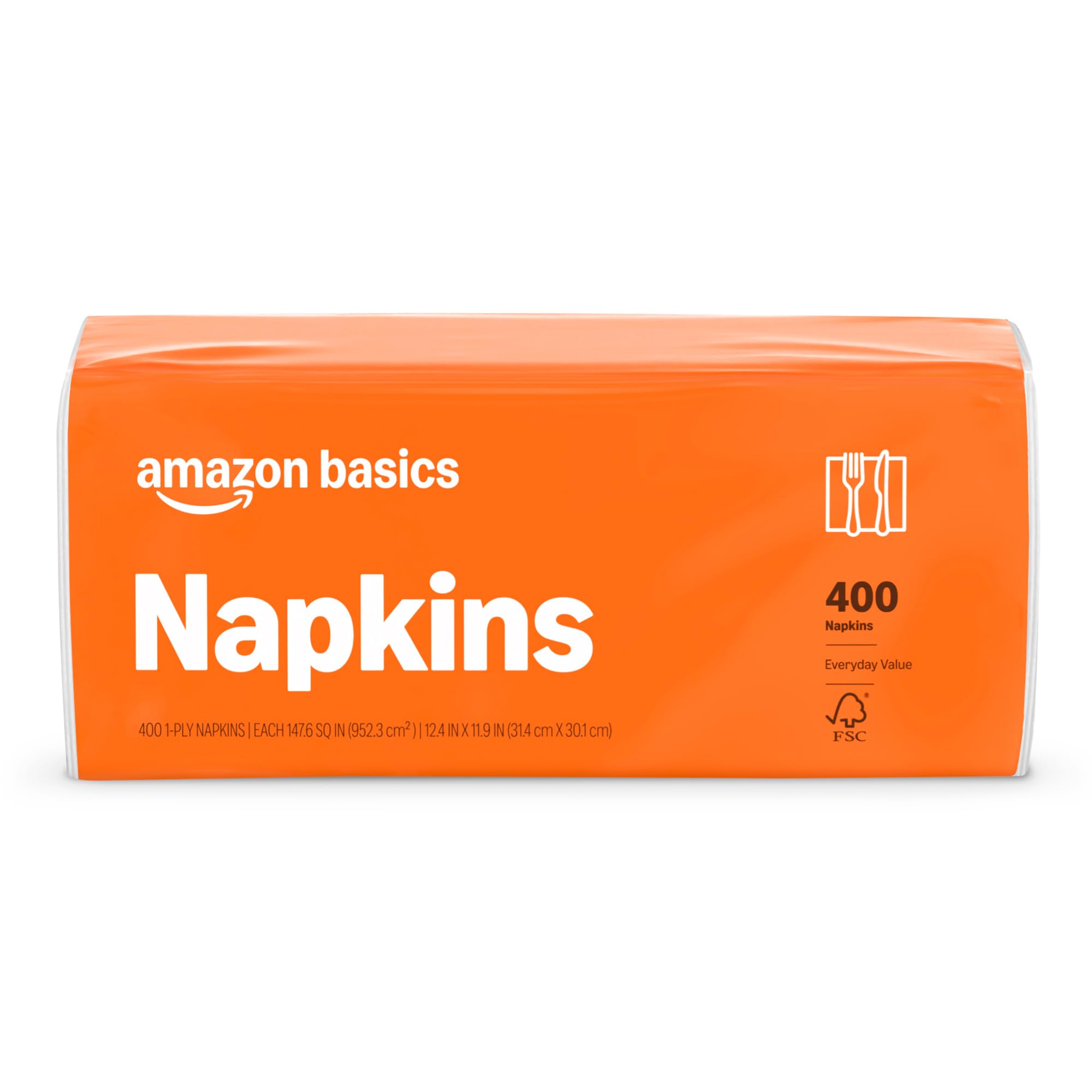 Amazon Basics Everyday Paper Napkins, 400 Count - Product Imagery