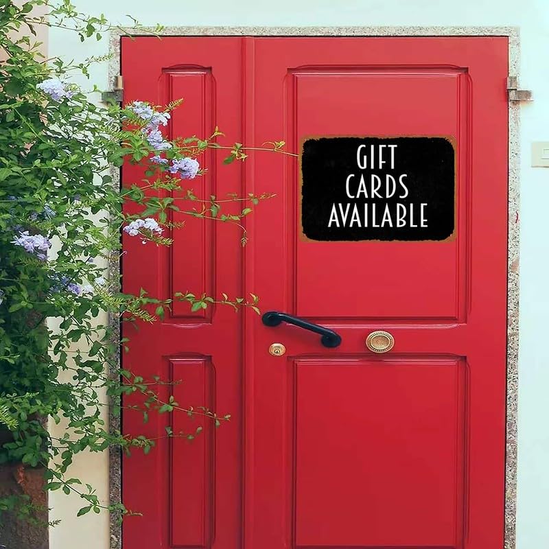 Vintage Gift Cards Available Metal Sign 8x12 Inch Aluminum Retro - Product Imagery