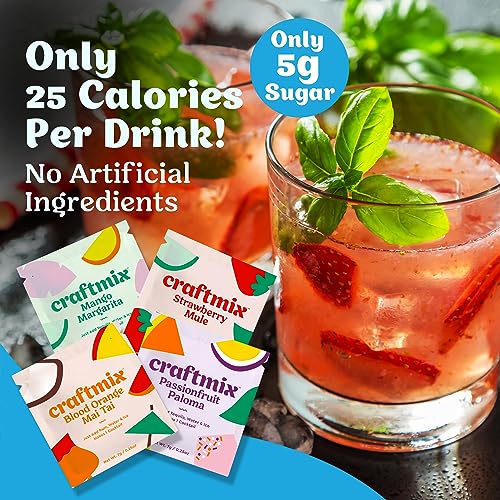 Craftmix Variety Pack Cocktail Mixers & Mocktail Drink Mix, 12 - Product Imagery