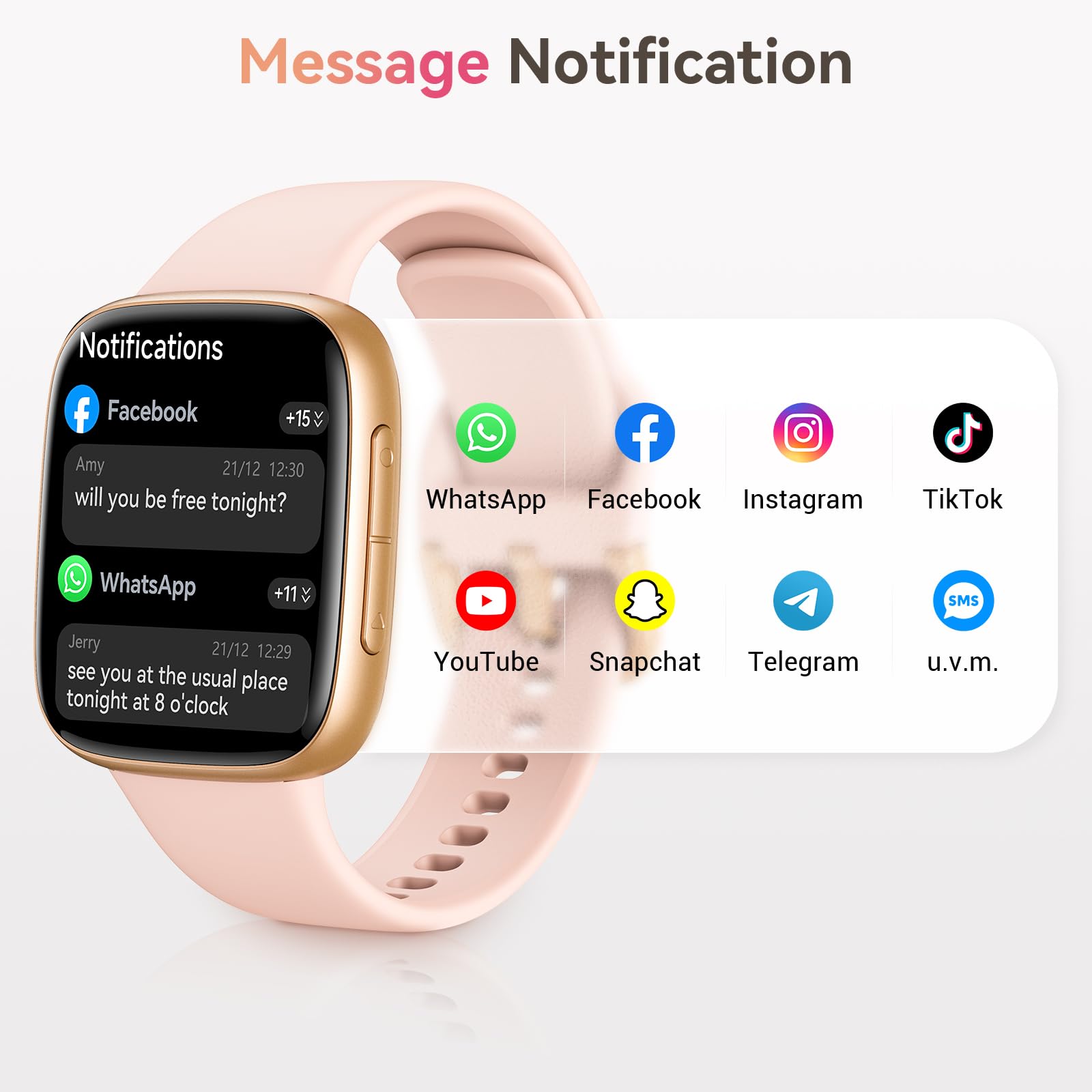 Tensky Smart Watch for Women, Answer/Make Call, 1.85" AMOLED Always-On - View 4
