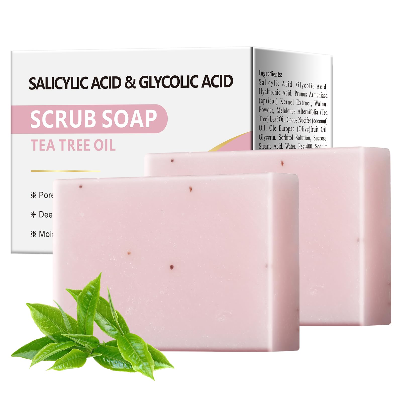 YAFUSIPE Salicylic Acid Scrub Soap, Face Bath Soap Bar with Glycolic Acid Tea - YAFUSIPE Official Product View 2