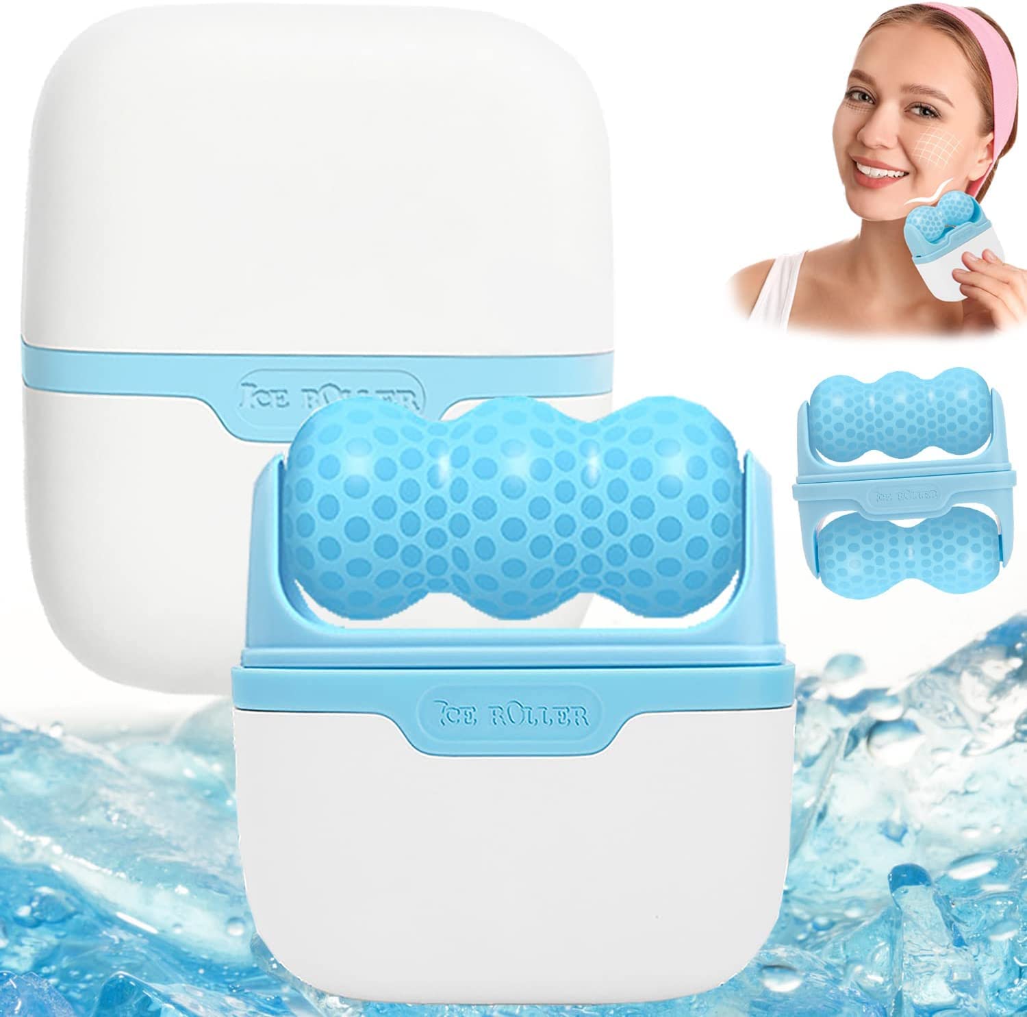 2-in-1 Ice Roller for Face Skin Care Tool Personal Skin Cooling - DSWINCE