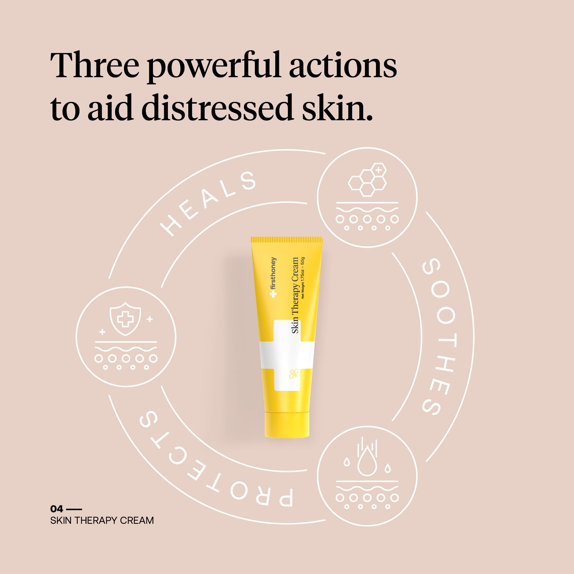 First Honey Manuka Honey Cream for eczema relief, 3.5 oz, skincare product with natural honey ingredients, soothing skin care agent.