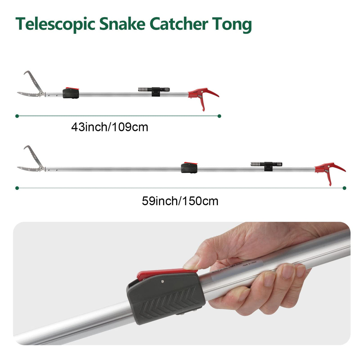 Snake Catcher Tongs Grabber Rattle Heavy Duty - Smarkey Official Imagery - 5