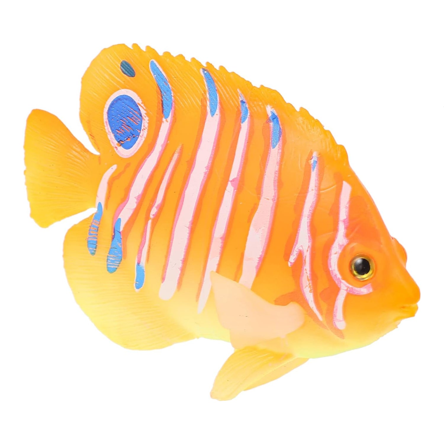 Pink silicone artificial angelfish decoration for aquarium, floating fish tank ornament by Ipetboom.