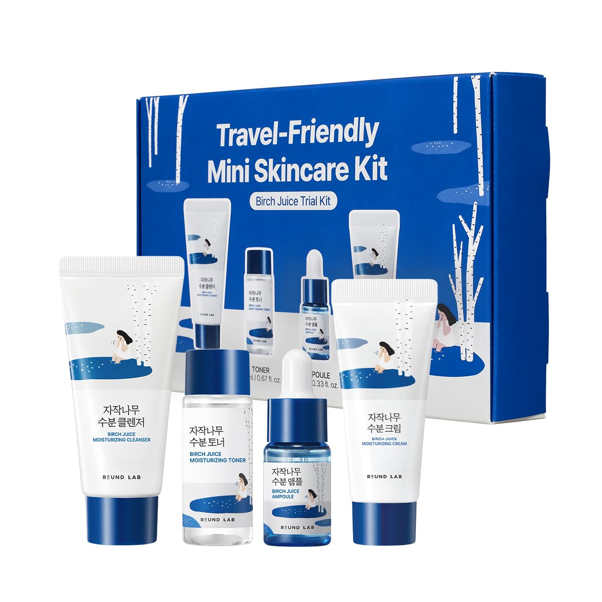 ROUND LAB 1025 Dokdo Hydrating Mini Kit 4-Step Skincare Set - ROUND LAB