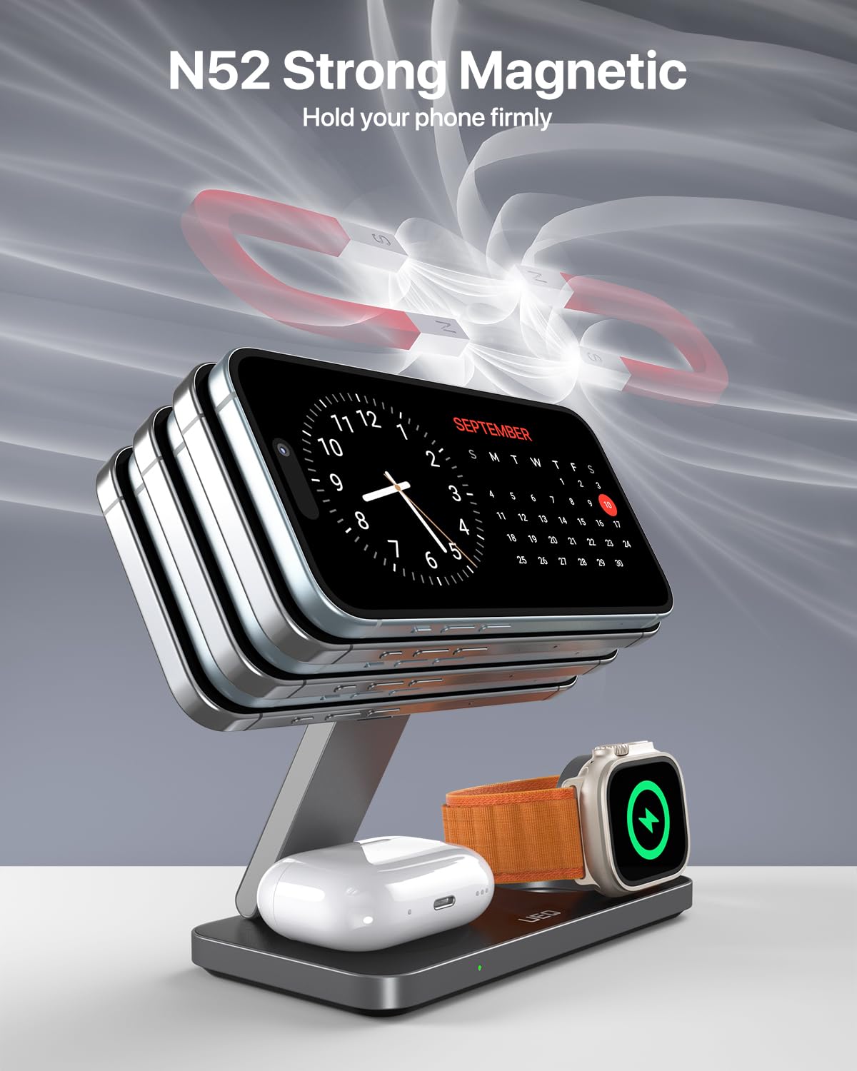 UEQ Foldable 3 in 1 Wireless Charging Station for Apple Magsafe Charge - View 5