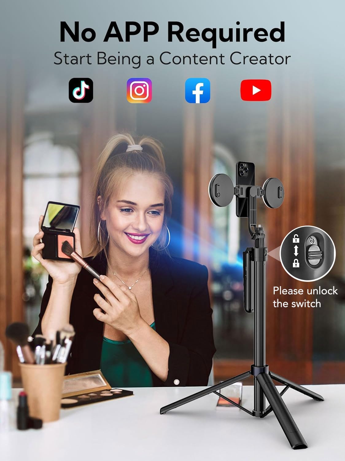 70 9 Auto Face Tracking Tripod 360 Rotation w Light - USKEYVISION Official Imagery - 3