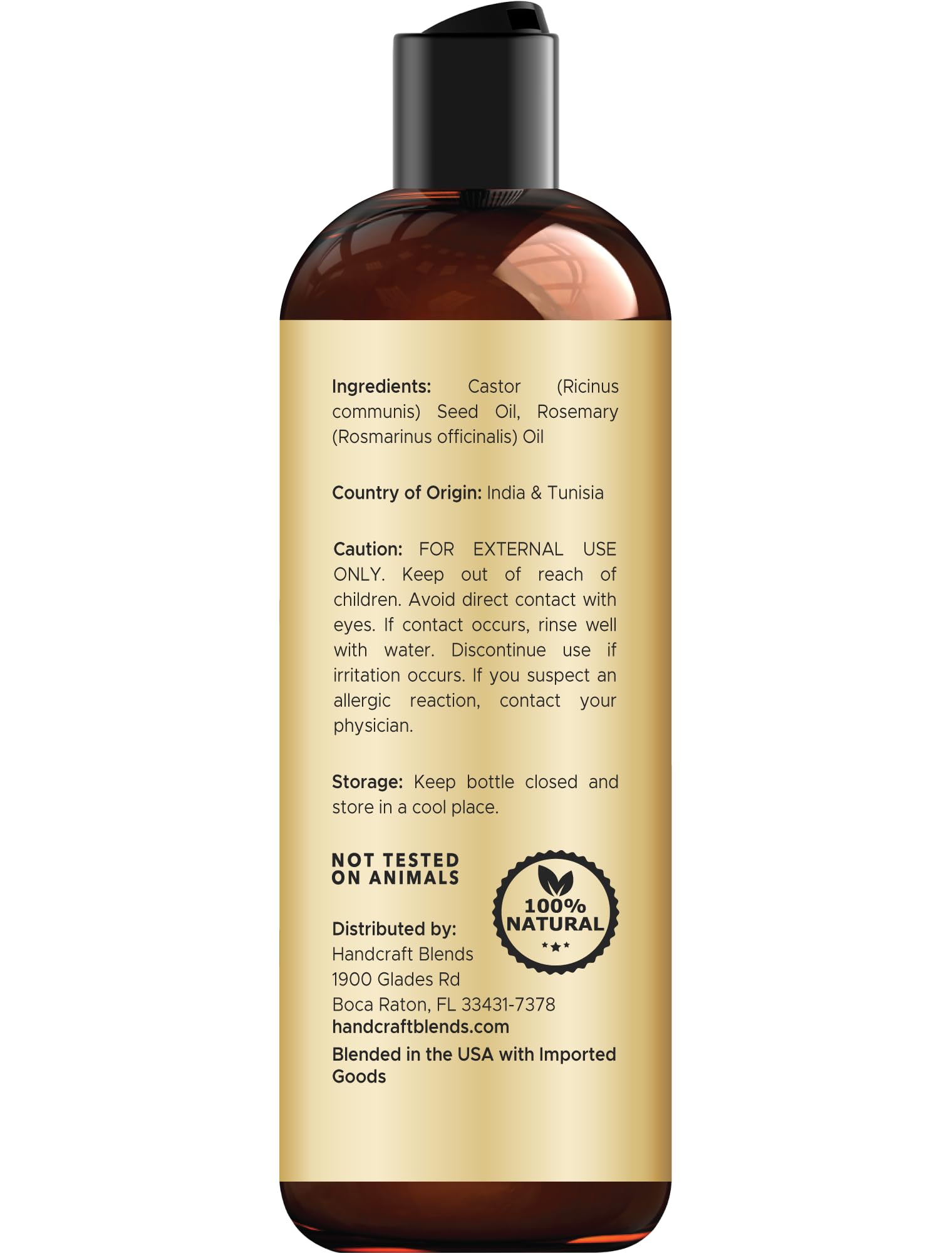 Handcraft Blends Castor Oil with Rosemary Oil - 8 Fl Oz - Handcraft Blends Official Product View 3