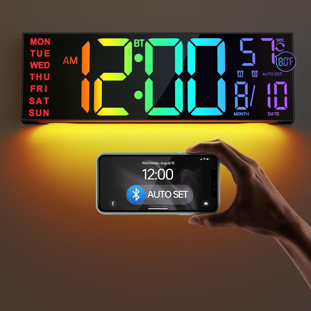 JALL 16 2 Large Digital Wall Clock with Bluetooth Sync for - JALL Official Imagery - 1