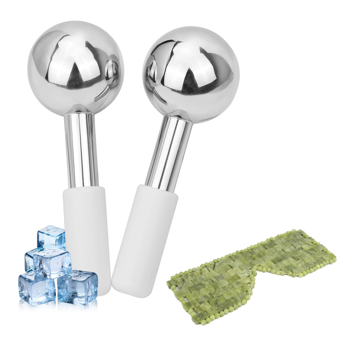 Jade Eye Mask Ice Globes Set for Face Eyes to Reduce - LazyGa Official Imagery - 2