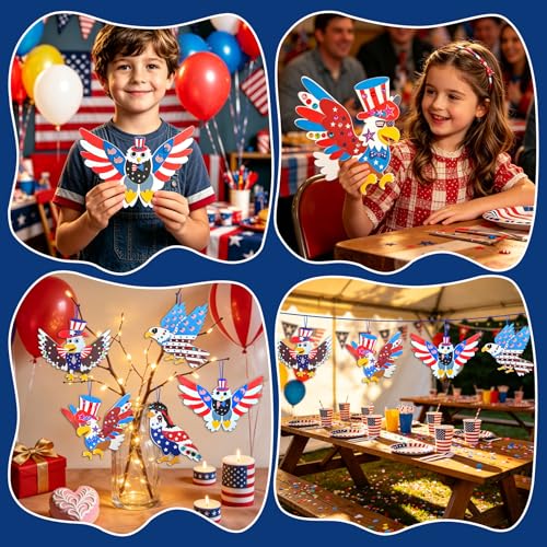 Ruicnte 4th of July Foam Eagle Patriotic Crafts for Kids School - Product Imagery