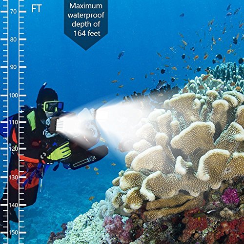 Suptig underwater dive light with 84 high-power LED bulbs, dimmable for underwater photography and exploration.
