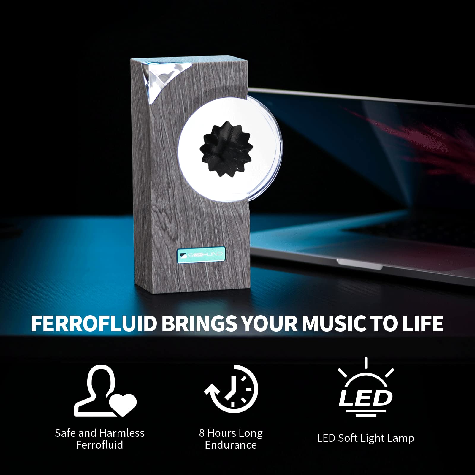 sovenomund Dancing Ferrofluid Sound Visualizer, Mysterious Liquid Office desk De - sovenomund Official Product View 2