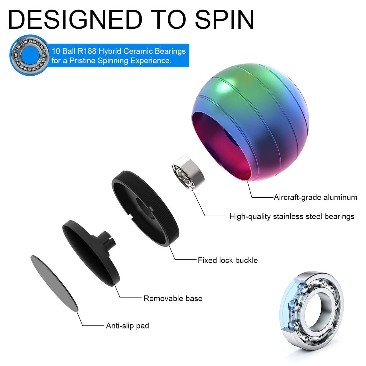 Kinetic Spinning Desk Toys Fidgets for Anxiety and Stress - KALMORA Official Imagery - 6