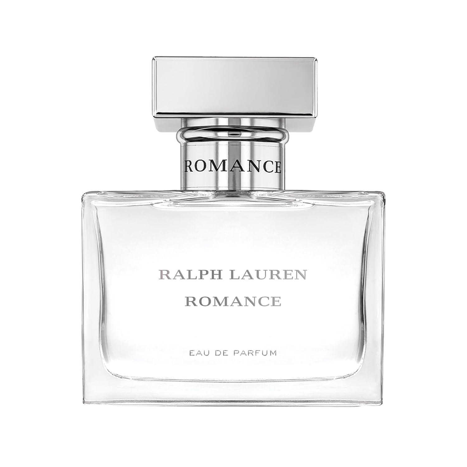 Ralph Lauren Fragrances Romance Eau de Parfum bottle for women with elegant floral design and pink accents.