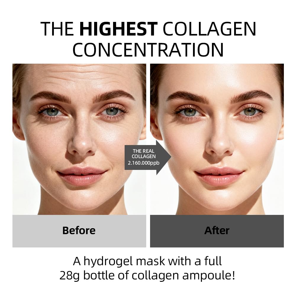 Collagen Face Mask 5 Pack, Korean Hydrating Sheet Mask for - Generic