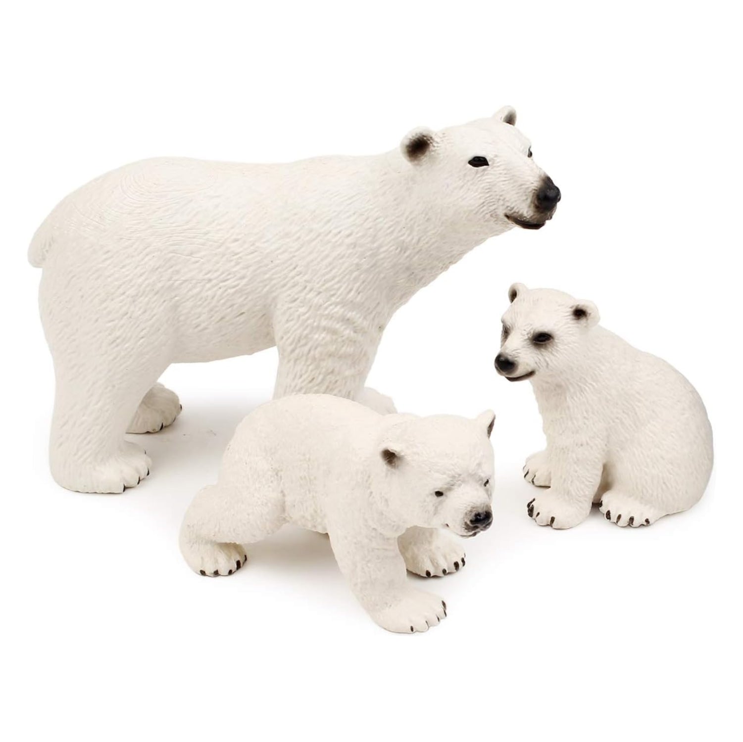 UANDME polar animal toy figurines set featuring polar bear family and emperor penguin family figures for kids and collectors.