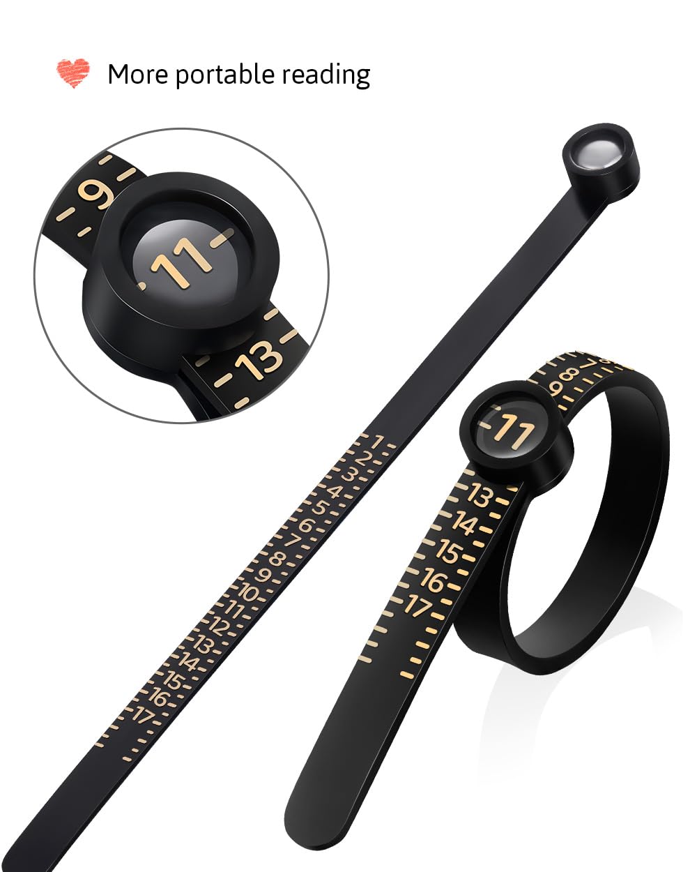 Meowoo Ring Sizer Measuring Tool with Magnifier, for Ring Measure by Meowoo - Angle View 2